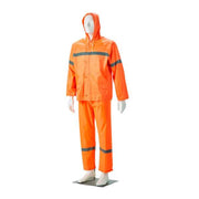 Reflective Rubberised Rain Suit - Orange