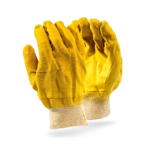 Crinkle Rubber Gloves - Yellow