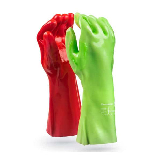 HI-VIS PVC Stop & Go Gloves - Red