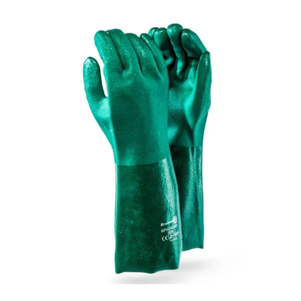 Heavy Duty Green PVC Gloves 40cm - Green