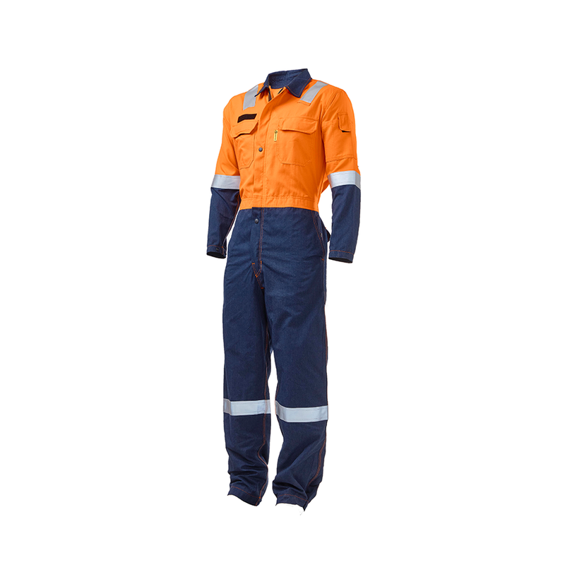 Modacrylic Hi-Viz Two Tone Boilersuit - Orange