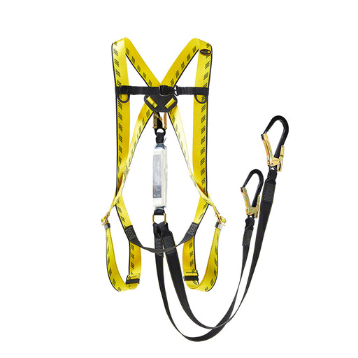 Full Body Harness with Lanyard - Yellow