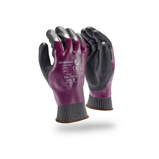 Oil-Tech Knit Wrist Gloves - Magenta Red