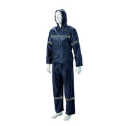 Reflective Rubberised Rain Suit - Navy Blue
