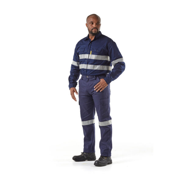 Reflective Long Sleeve Shirts - Navy Blue