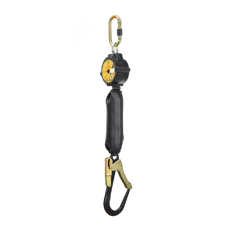 Retractable Fall Arrester 2m with Hook - Black