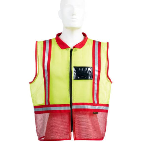 Two Tone Mesh Reflective Vest - Red